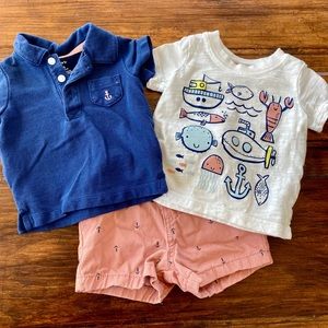 Nautical boys outfit set 3-6 months
